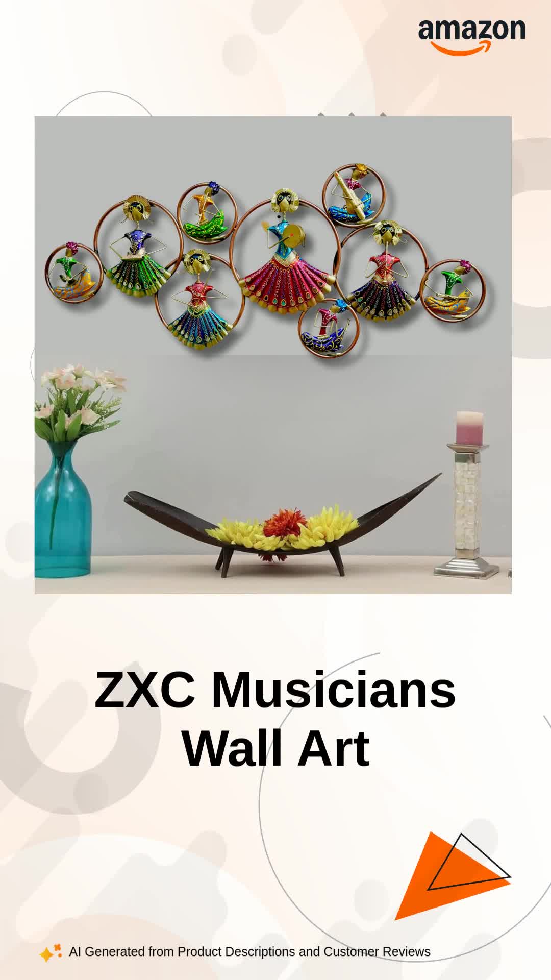ZXC Hand Crafted 9 Metal Doll Musicians Circle Wall Art in Iron ZXC Hand Crafted 9 Metal Doll Musicians Circle Wall Art in Iron